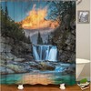 Vintage Waterfall And Mountain Shower Curtain For A Nostalgic Bathroom
