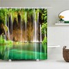 Vintage Waterfall Lake View Print Shower Curtain, Fabric Showers Curtain for Bathroom