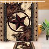 Vintage Western Accessories Shower Curtain - Texas Star Fabric Design for a Rustic Bathroom 