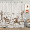 Vintage Western Cowboy Shower Curtain With Wild Horse Desert Cactus Design - Add Western-Style To Your Bathroom