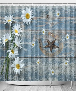 Vintage Western Cowboy Star Shower Curtain For Bathroom