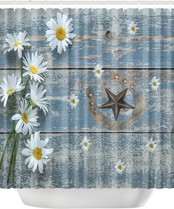 Vintage Western Cowboy Star Shower Curtain For Bathroom