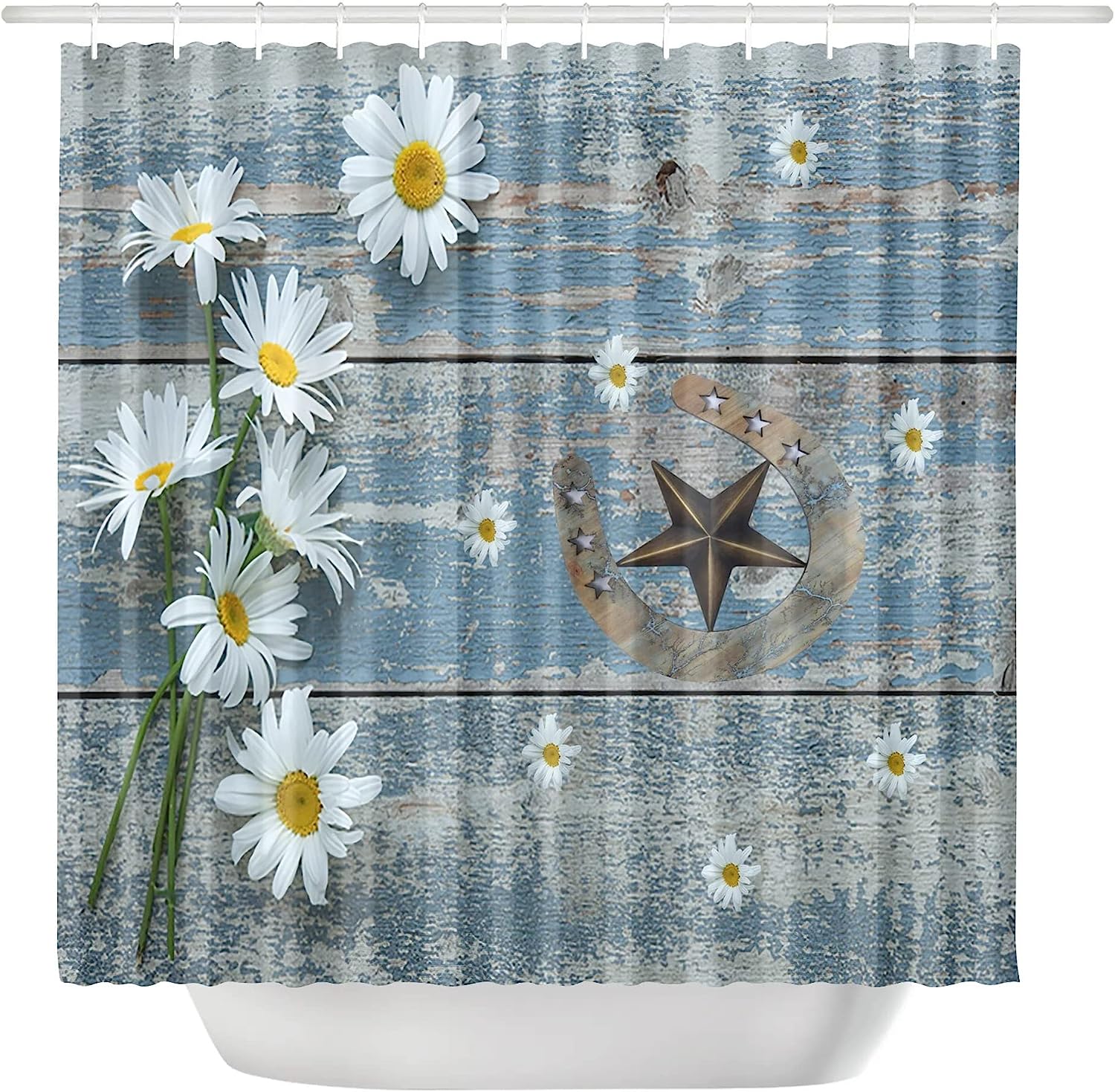 Vintage Western Cowboy Star Shower Curtain For Bathroom