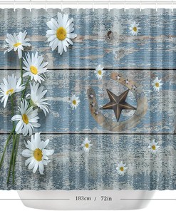 Vintage Western Cowboy Star Shower Curtain For Bathroom