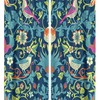 Vintage William Morris Curtains - Retro Bird and Floral Pattern for Rustic Home 