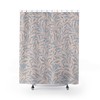 Vintage William Morris Pastel Pink Silver Willow Bough Shower Curtain - Antique English Print Bath Accessory
