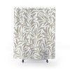 Vintage William Morris Pebble White Willow Bough Shower Curtain - Antique English Print Bathroom Decor