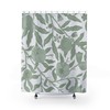 Vintage William Morris Pomegranate Fruit Sage Green Shower Curtain - Antique English Print Bathroom Decor