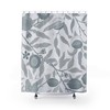 Vintage William Morris Pomegranate Fruit Silver Blue Shower Curtain - Antique English Print Bathroom Decor