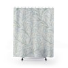 Vintage William Morris Soft Blue Cream Willow Bough Shower Curtain - Antique English Print Bath Accessory