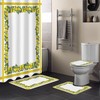 Vintage Yellow Stripe Lemon Flowers Shower Curtain for Bathroom