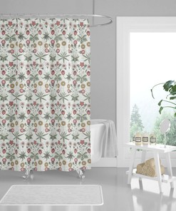Vintage-Inspired Chamomile Dandelion Wildflowers Shower Curtain, William Morris-Inspired Design for a Romantic Bathroom
