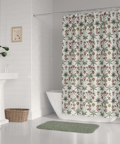 Vintage-Inspired Chamomile Dandelion Wildflowers Shower Curtain, William Morris-Inspired Design for a Romantic Bathroom