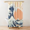 Vintage-Inspired Great Wave Off Kanagawa Sunset Shower Curtain