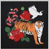 Vintage-Inspired Tiger Snake Flower Crane Shower Curtain for Your Bathroom