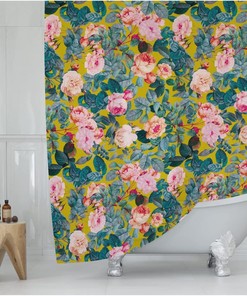 Vintage-Style Floral Shower Curtain with Peonies and Pretty Flower Patterns for Any Bathroom