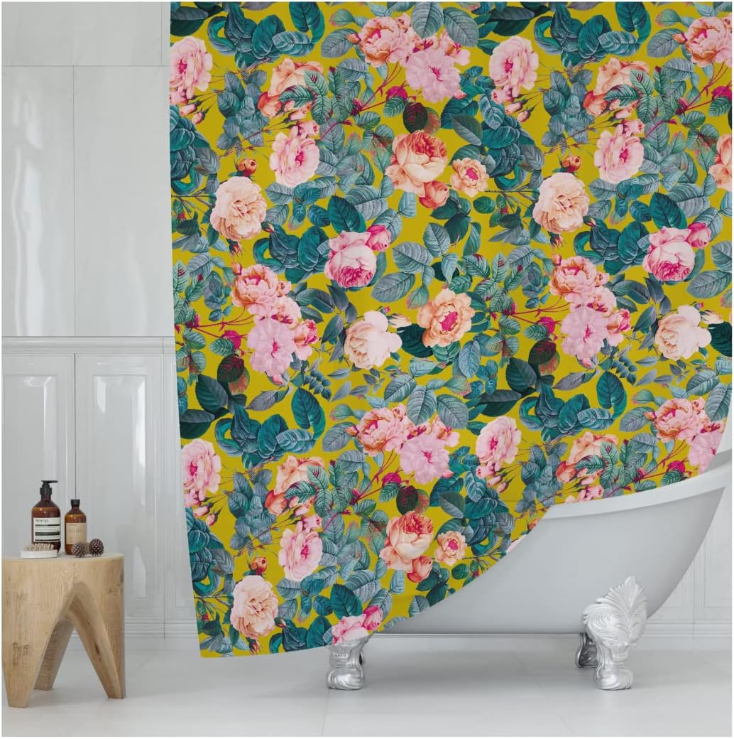 Vintage-Style Floral Shower Curtain with Peonies and Pretty Flower Patterns for Any Bathroom