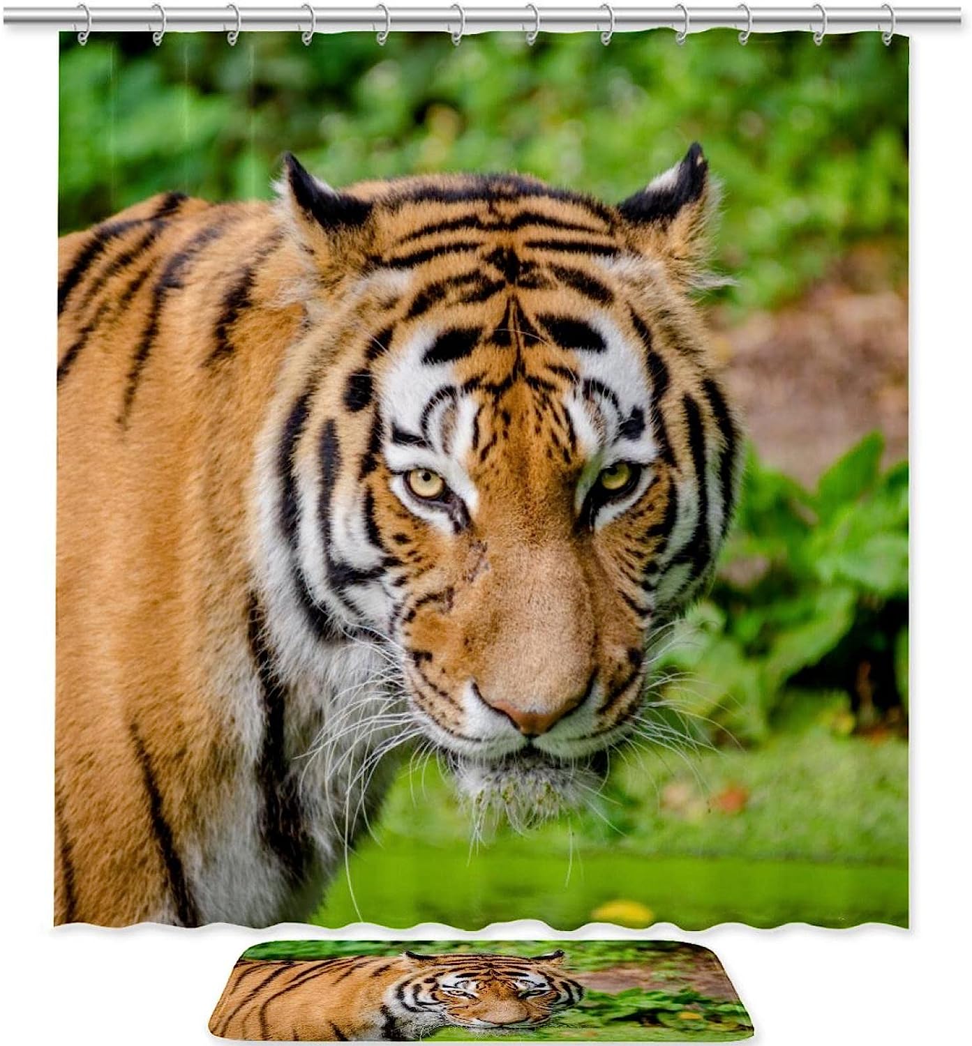 Violent Outdoor Cat Tiger Waterproof Shower Curtain For Bold Bathroom Design