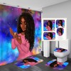 Violet Black Girl Shower Curtain And Accessories Set