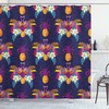 Vivid Flowers Pineapples Print Shower Curtain For Colorful Bathroom Decor