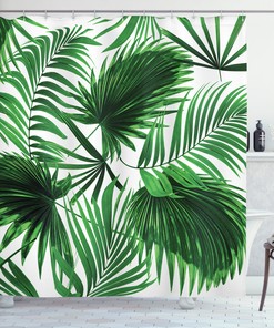 Vivid Leaves Growth Shower Curtain - Botanical Bathroom Decor