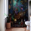 Voyage of the Purple Tentacle Octopus Sea Creature Shower Curtain, Nautical Bathroom Decor 