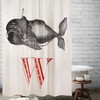 W Whale Fabric Shower Curtain by Thomas Paul