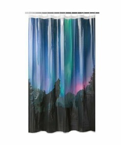 WOLF Peva Shower Curtain Vibrant Colors - Bold Canine Shower Dcor
