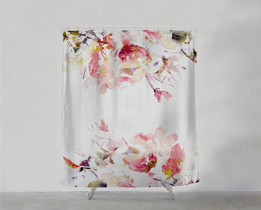 Wanderlust Floral Shower Curtain for Bohemian Home Bathroom Decor