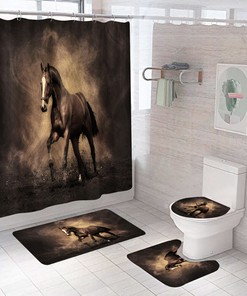 War Horse Shower Curtain With Bathroom Bath Cover - A Powerful And Strong Design For Your Bathroom