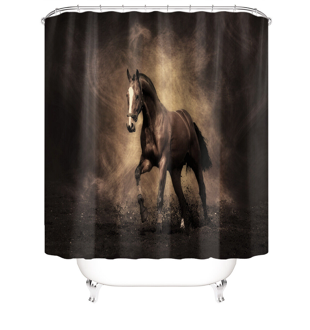 War Horse Shower Curtain With Bathroom Bath Cover - A Powerful And Strong Design For Your Bathroom - Image 2