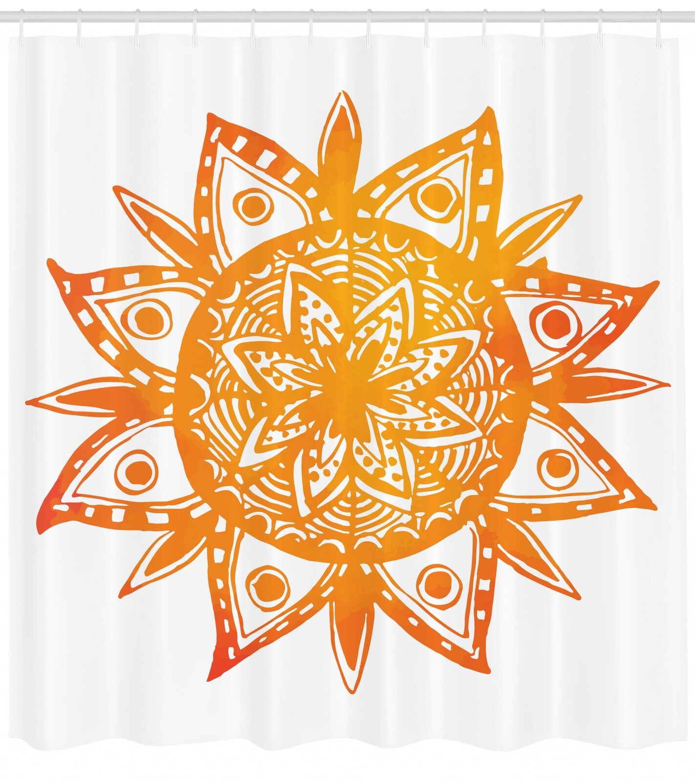 Warm Colors Pattern Shower Curtain, Fabric Bathroom Decor with Artistic Design