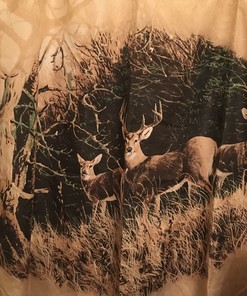 Warm Deer Colors Shower Curtain For A Striking Bathroom Setup