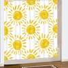 Warm Yellow Sunshine Rays Happy Sun Pattern Shower Curtain For A Relaxing Beach House Bathroom Decor