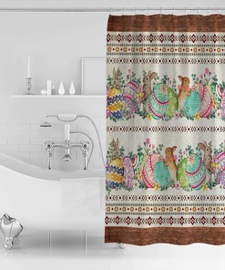 Washable Cloth Fabric Easter Southwest Shower Curtain With Travel Shower Curtain