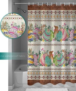Washable Cloth Fabric Easter Southwest Shower Curtain With Travel Shower Curtain