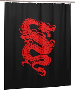 Washable Fabric Chinese Dragon Shower Curtain For Easy Care