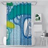 Washable Owl Abstract Fish Scale Nursery Painting Shower Curtain, Soft Cloth Liner With Cute Rain Cloud Design