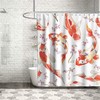 Washable Red Koi Fish Band Shower Curtain for Animal Lovers, Perfect for Kids Bathroom Decor