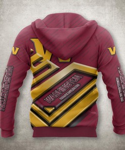 Washington Commanders 3D Printed All Over Print Zipper Hoodie For Fans