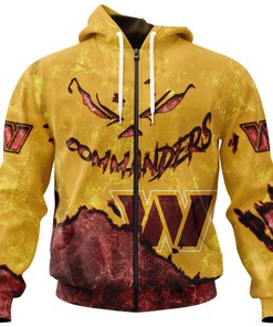 Washington Commanders Halloween Custom Name & Number 3D All Over Print Hoodie For Fans
