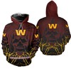 Washington Football Team Halloween Pumpkin Skull 3D Zip-Up Hoodie