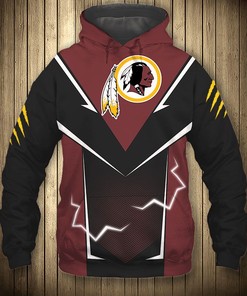 Washington Football Team Lightning Graphic 3D All Over Print Hoodie Gift