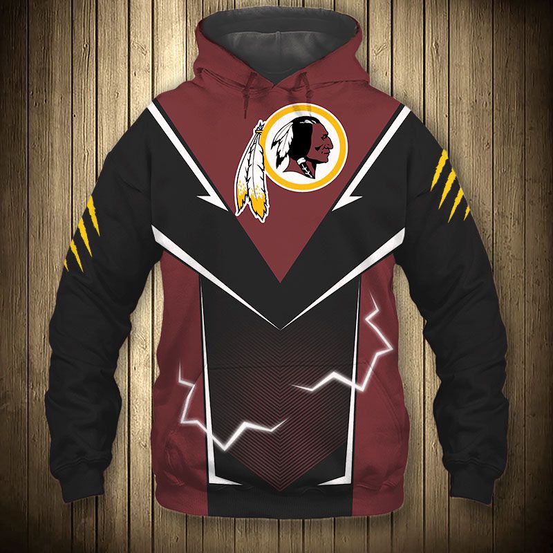 Washington Football Team Lightning Graphic 3D All Over Print Hoodie Gift