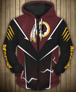 Washington Football Team Lightning Graphic 3D All Over Print Hoodie Gift
