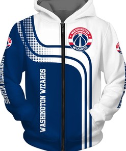 Washington Wizards 3D Zip-Up Hoodie For Fans