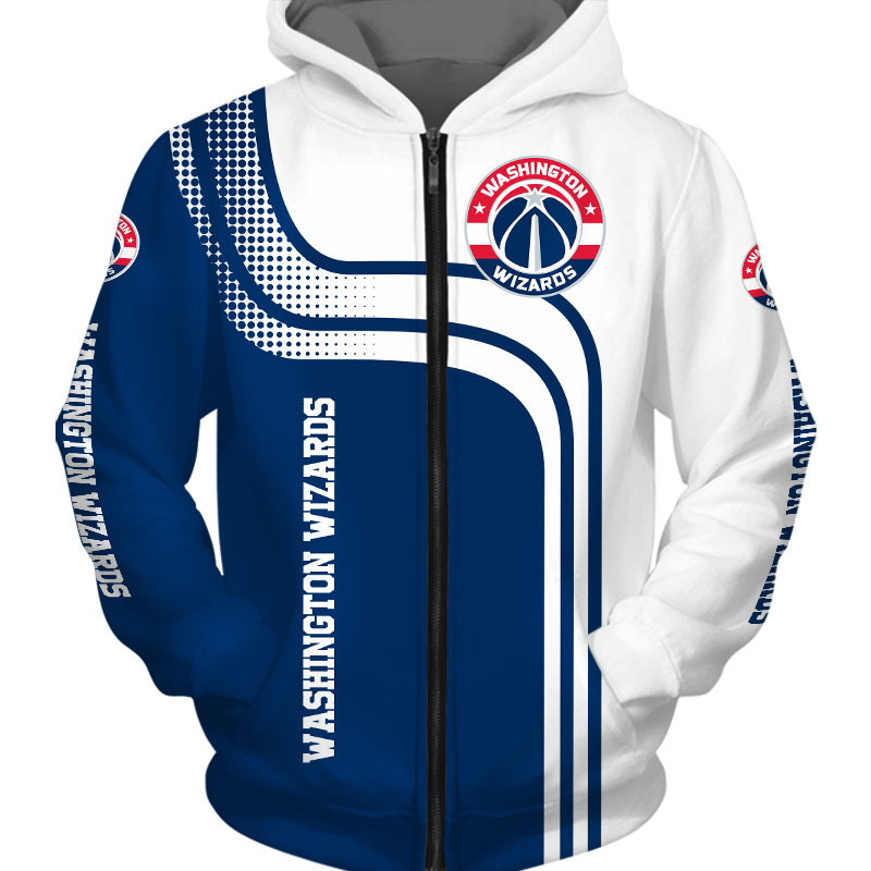 Washington Wizards 3D Zip-Up Hoodie For Fans