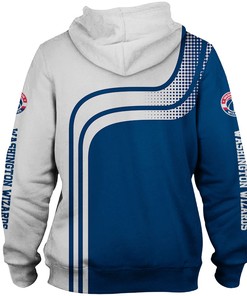 Washington Wizards 3D Zip-Up Hoodie For Fans