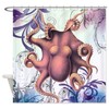 Water Garden Octopus Ocean Print Shower Curtain for Bathroom Decor