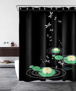 Water Lily Dragonfly Shower Curtain for a Serene and Whimsical Bathroom Decor